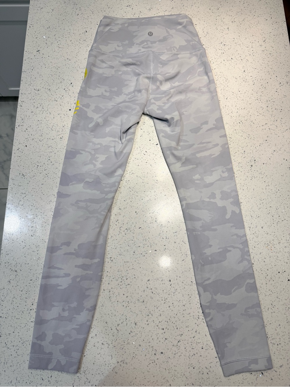 lululemon White and Light Gray Camo Leggings